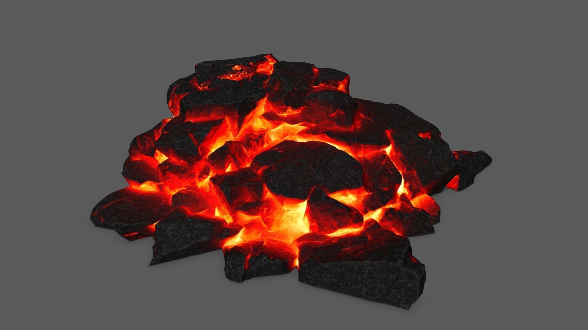 rocks piece of coal Low-poly 3D model_28