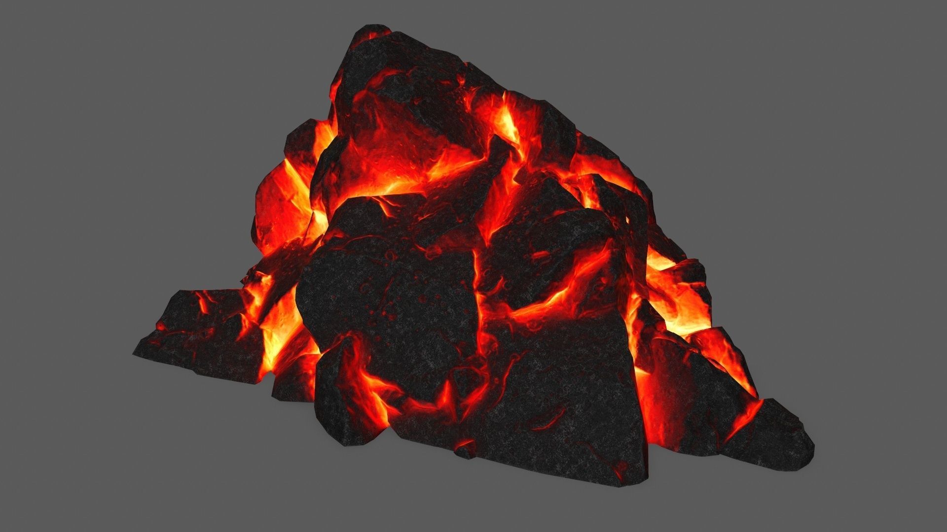 rocks piece of coal Low-poly 3D model_16