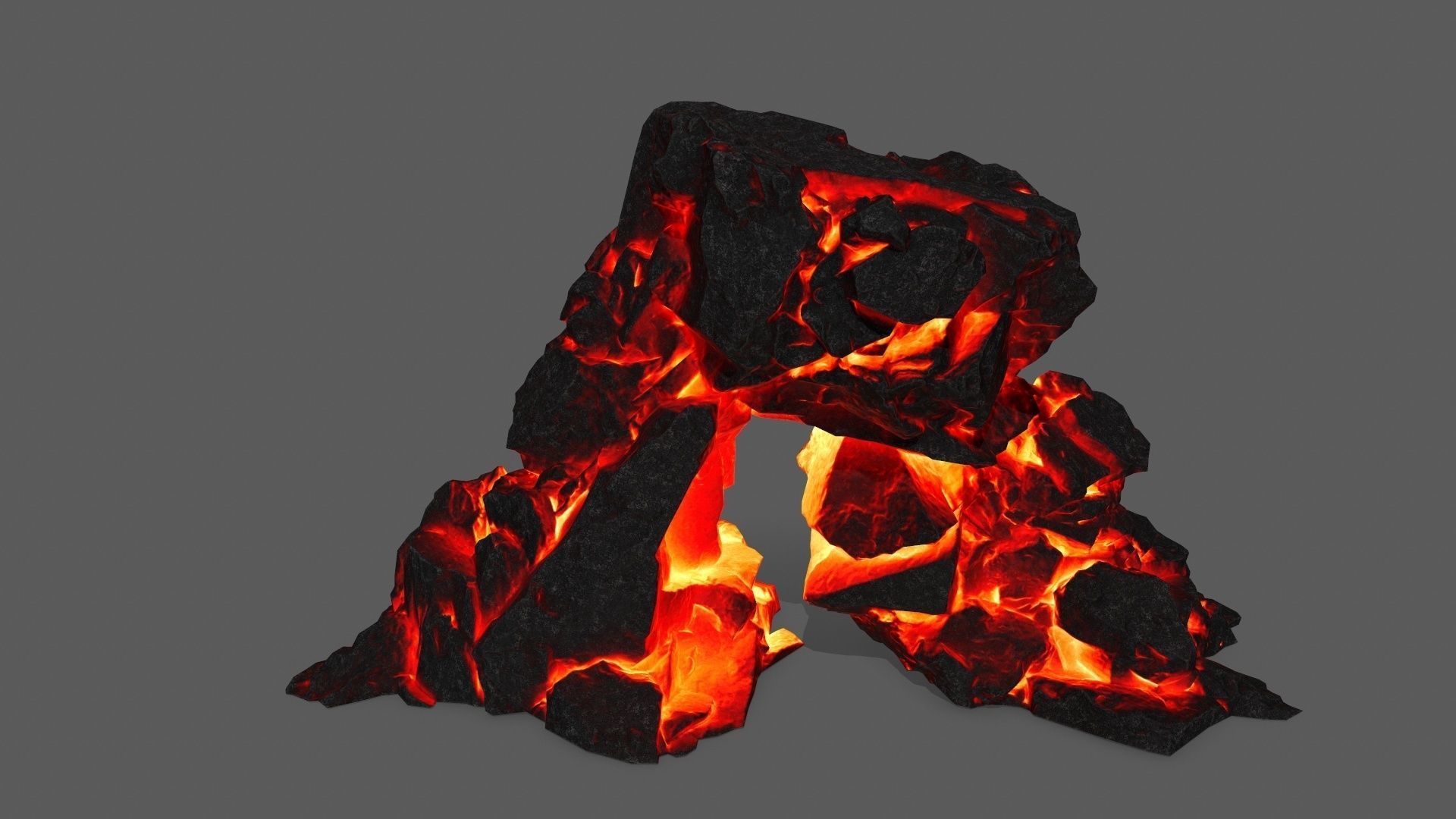 rocks piece of coal Low-poly 3D model_19