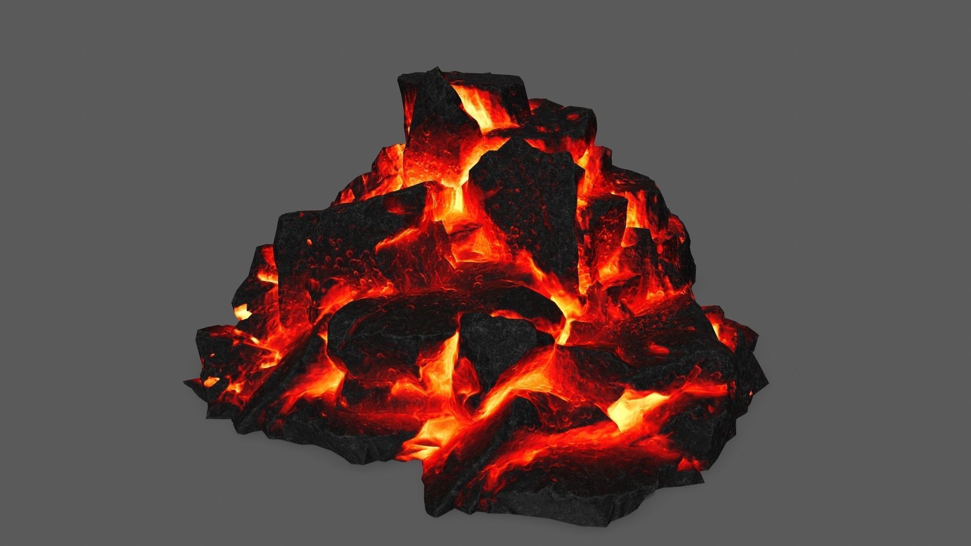 rocks piece of coal Low-poly 3D model_8