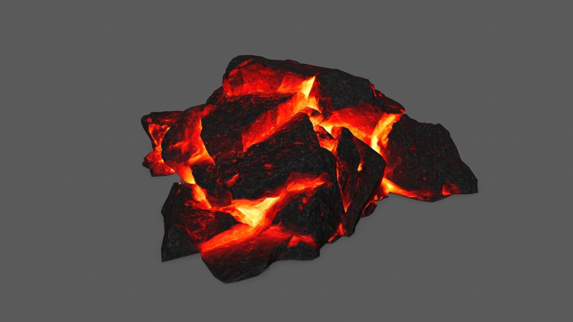 rocks piece of coal Low-poly 3D model_5