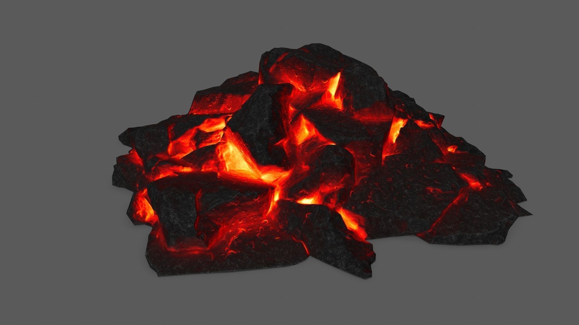 rocks piece of coal Low-poly 3D model_25