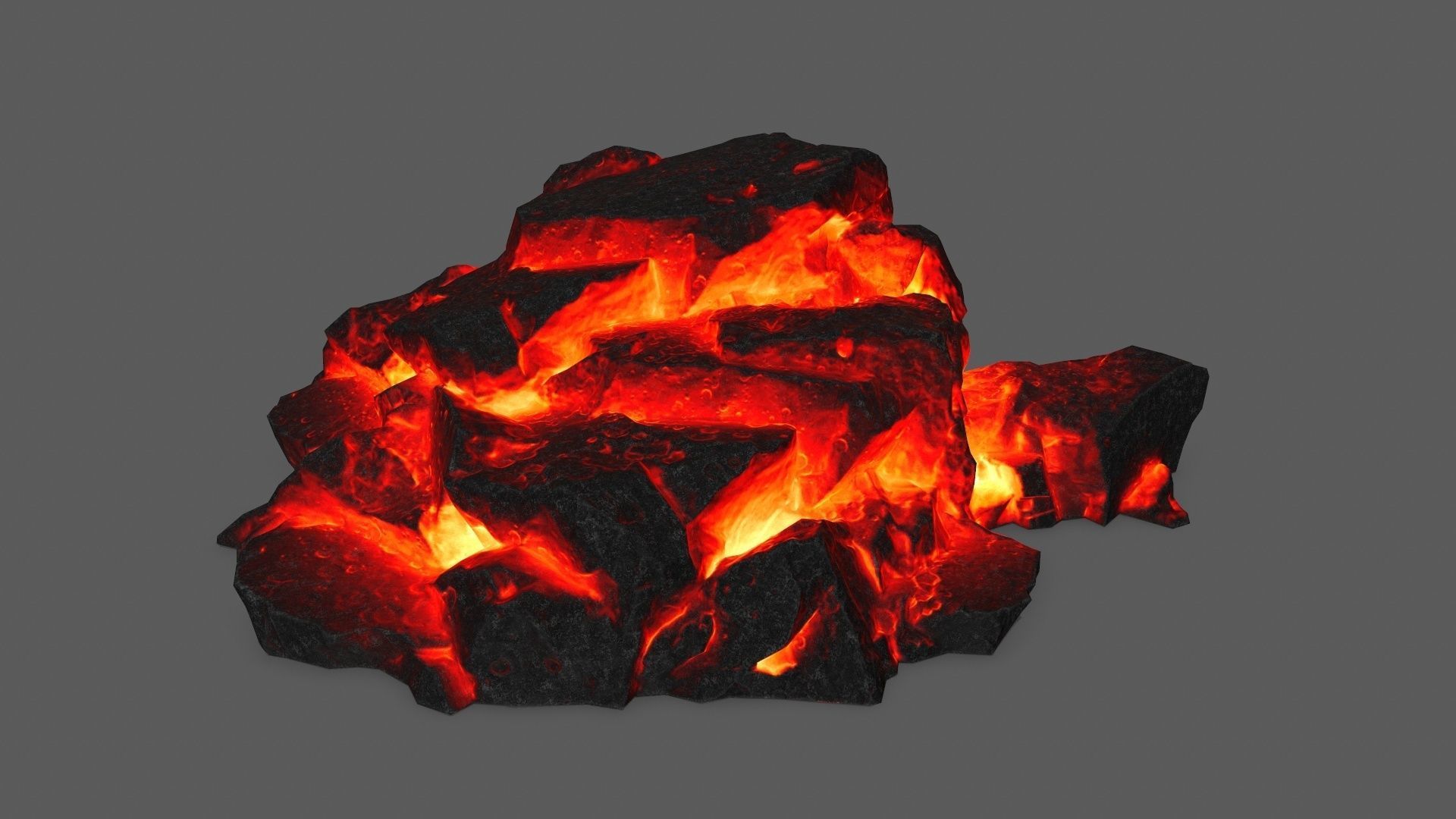 rocks piece of coal Low-poly 3D model_6