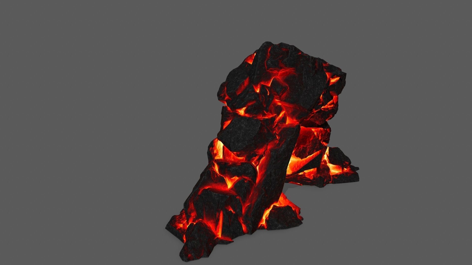 rocks piece of coal Low-poly 3D model_20