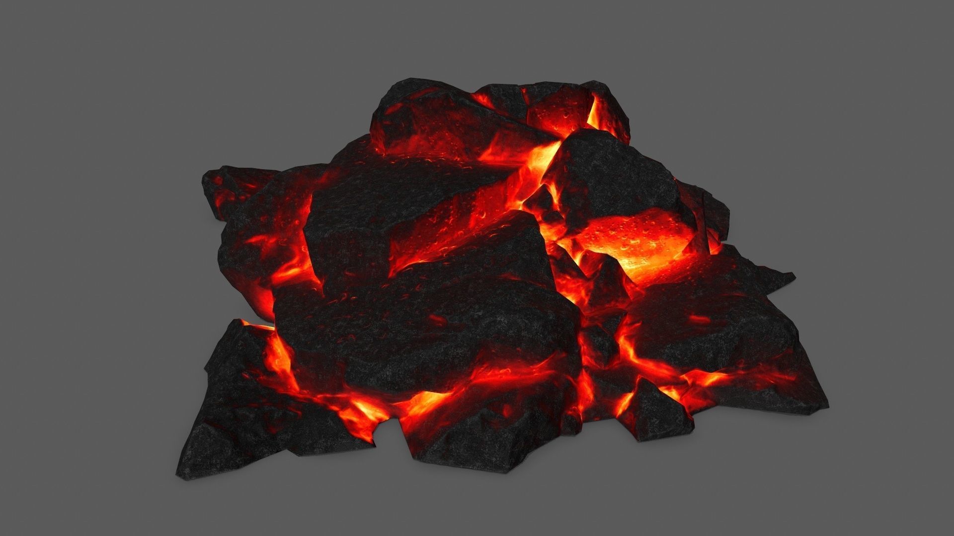rocks piece of coal Low-poly 3D model_24