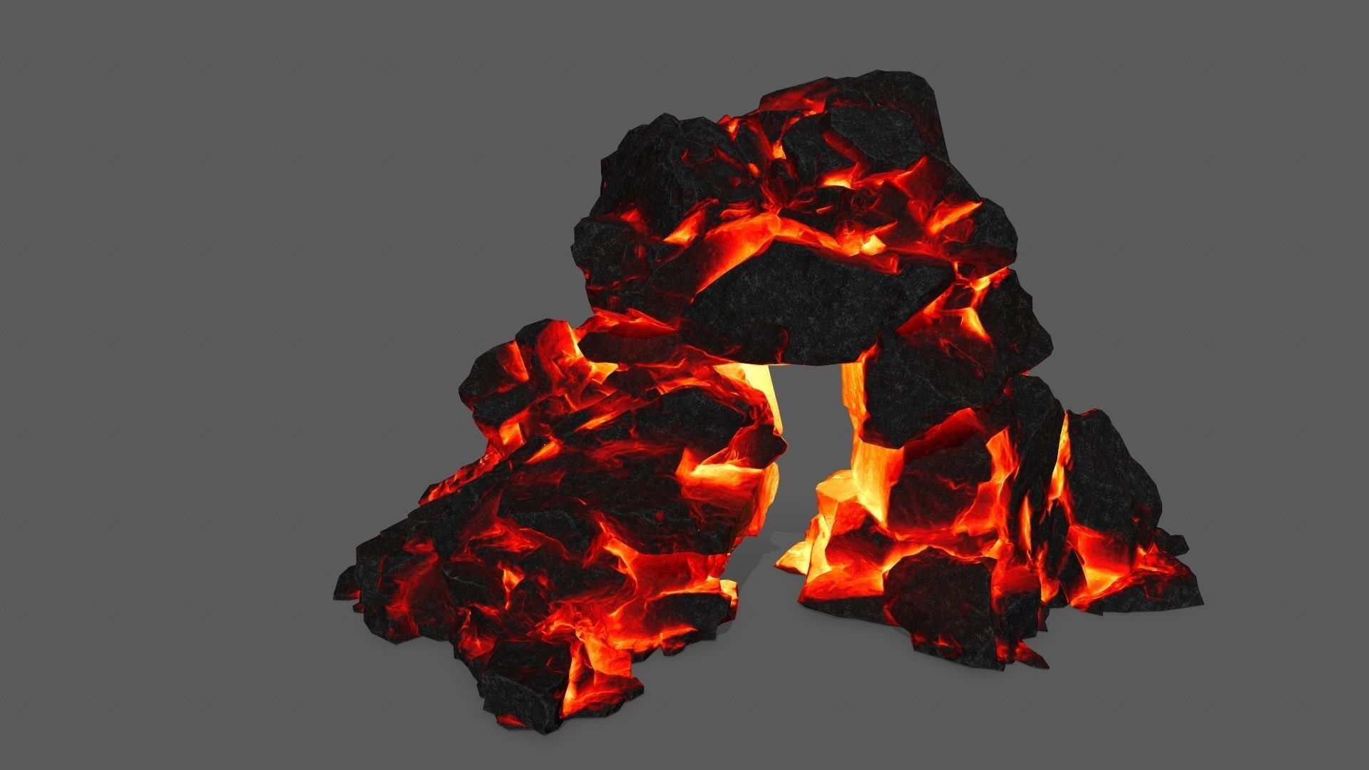 rocks piece of coal Low-poly 3D model_21
