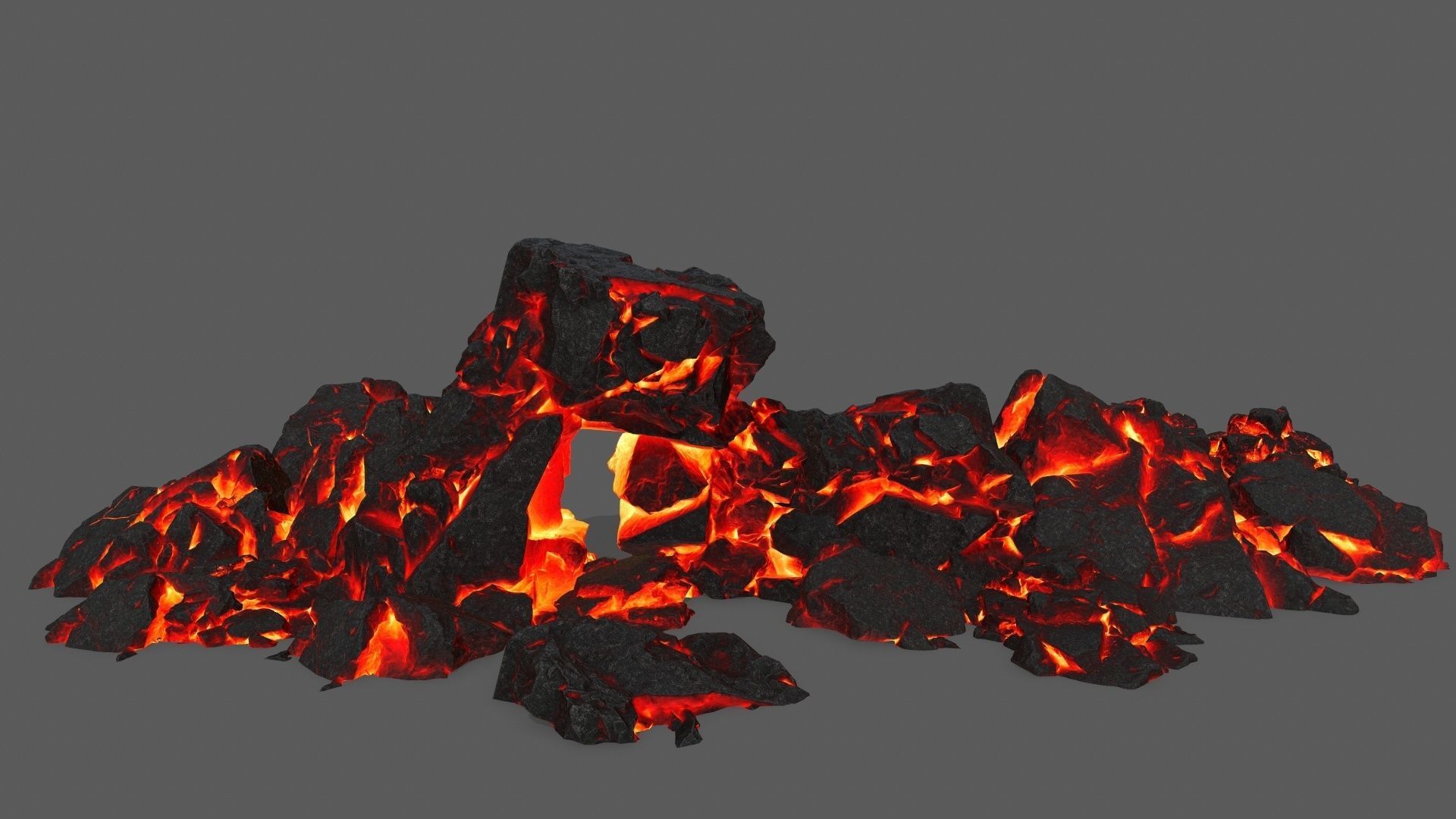 rocks piece of coal Low-poly 3D model_1