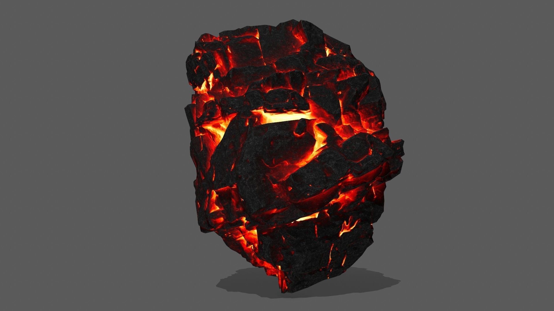 rocks piece of coal Low-poly 3D model_31