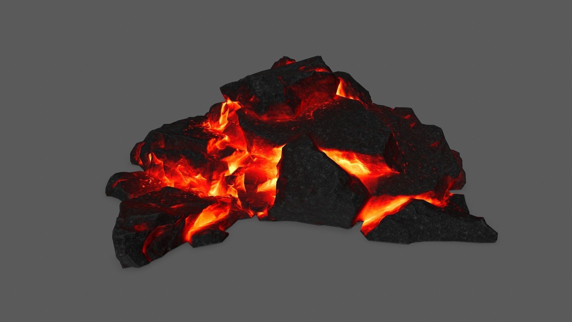 rocks piece of coal Low-poly 3D model_23