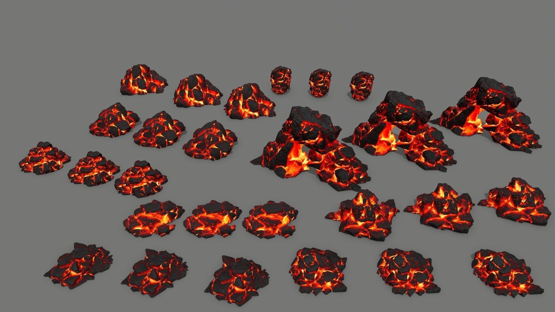 rocks piece of coal Low-poly 3D model_2