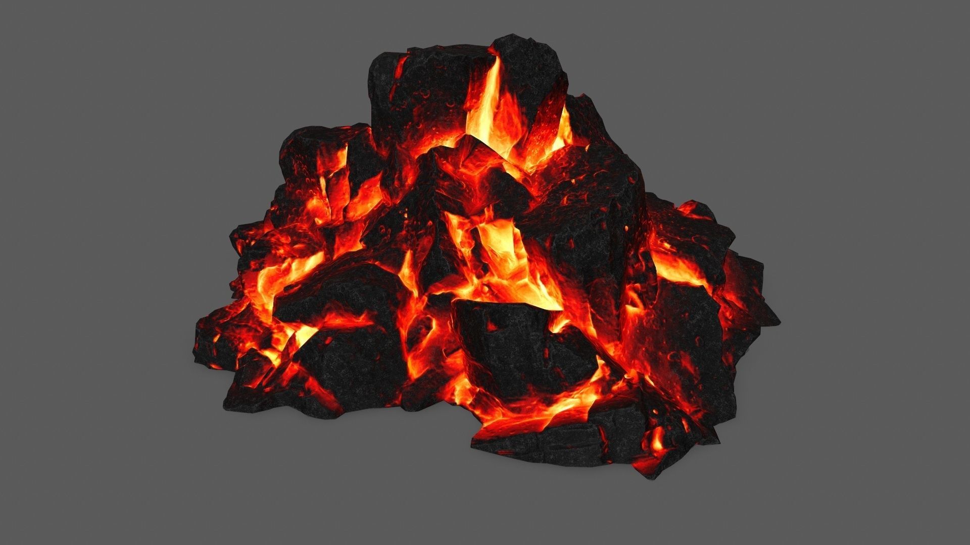 rocks piece of coal Low-poly 3D model_7