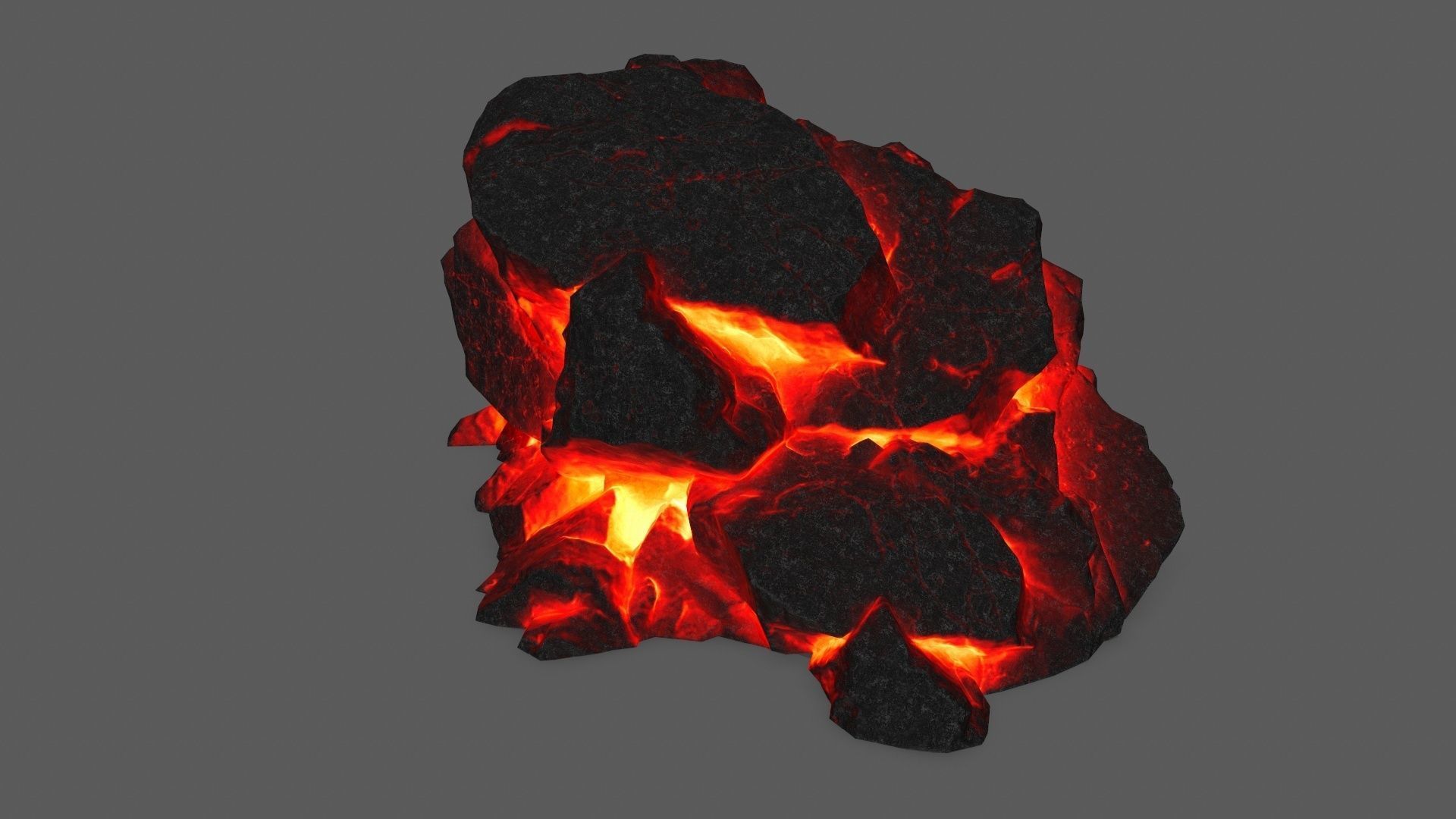 rocks piece of coal Low-poly 3D model_13