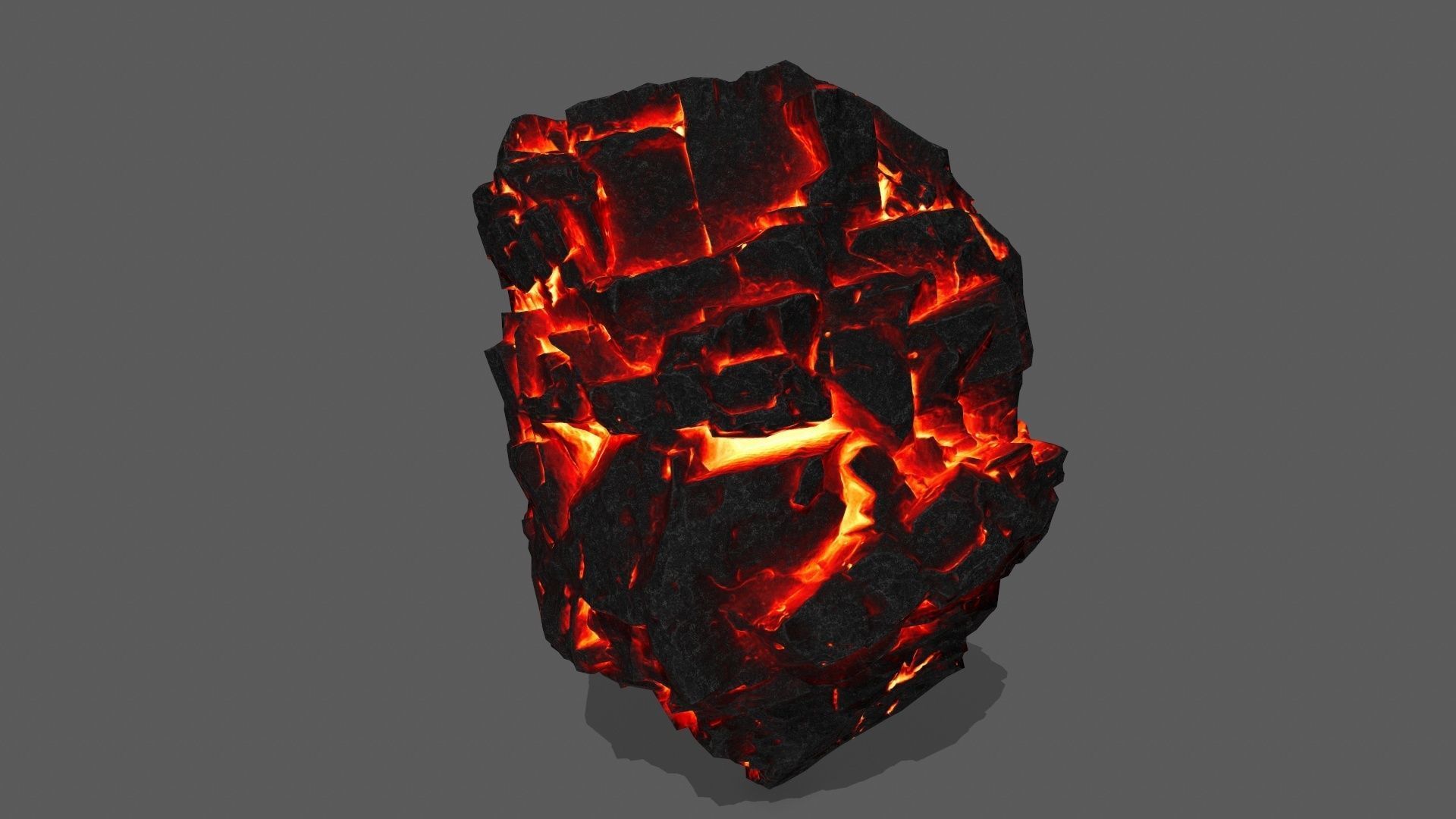 rocks piece of coal Low-poly 3D model_35