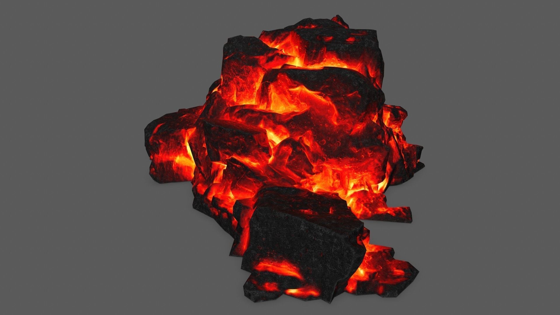 rocks piece of coal Low-poly 3D model_11