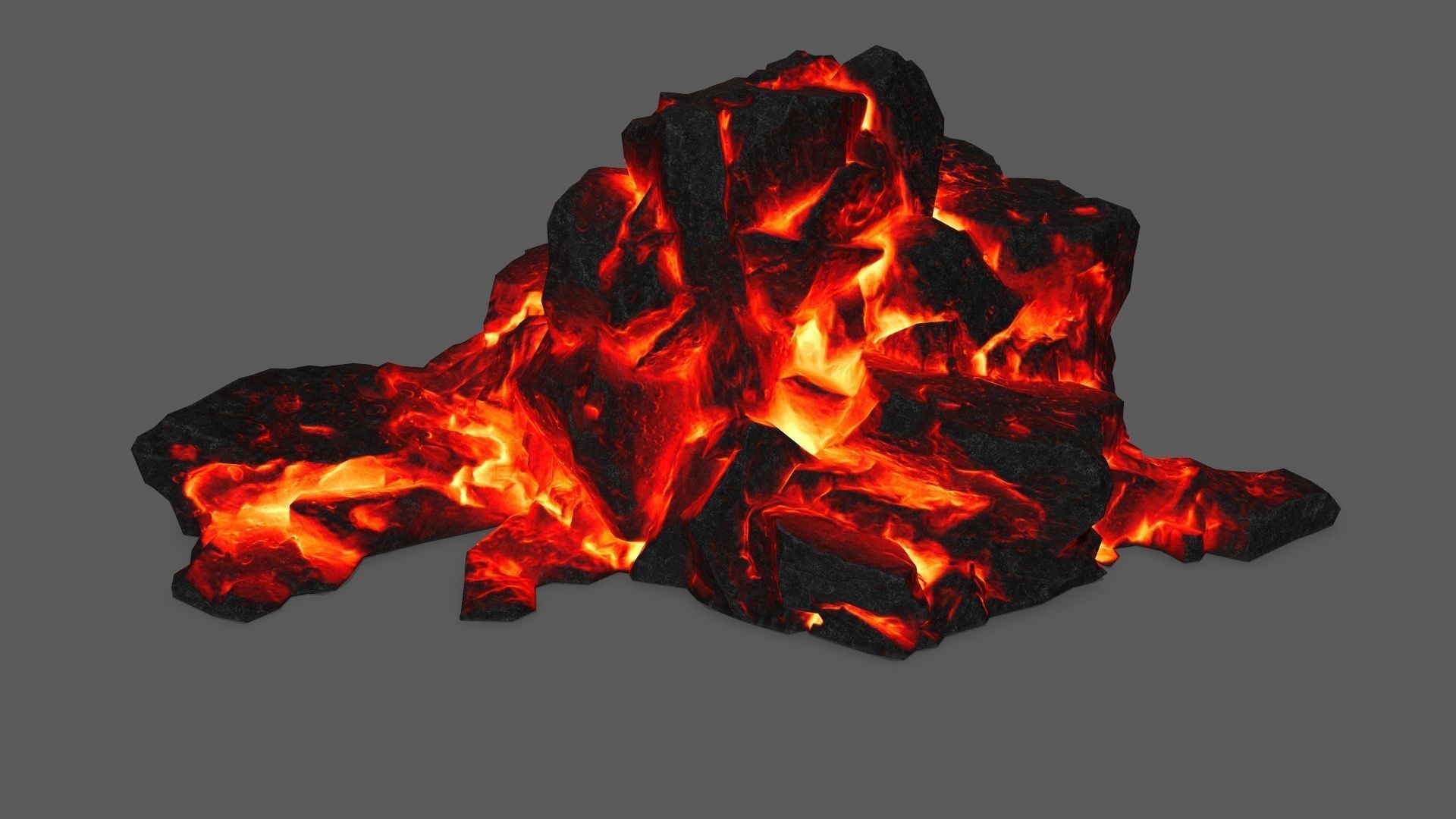 rocks piece of coal Low-poly 3D model_10
