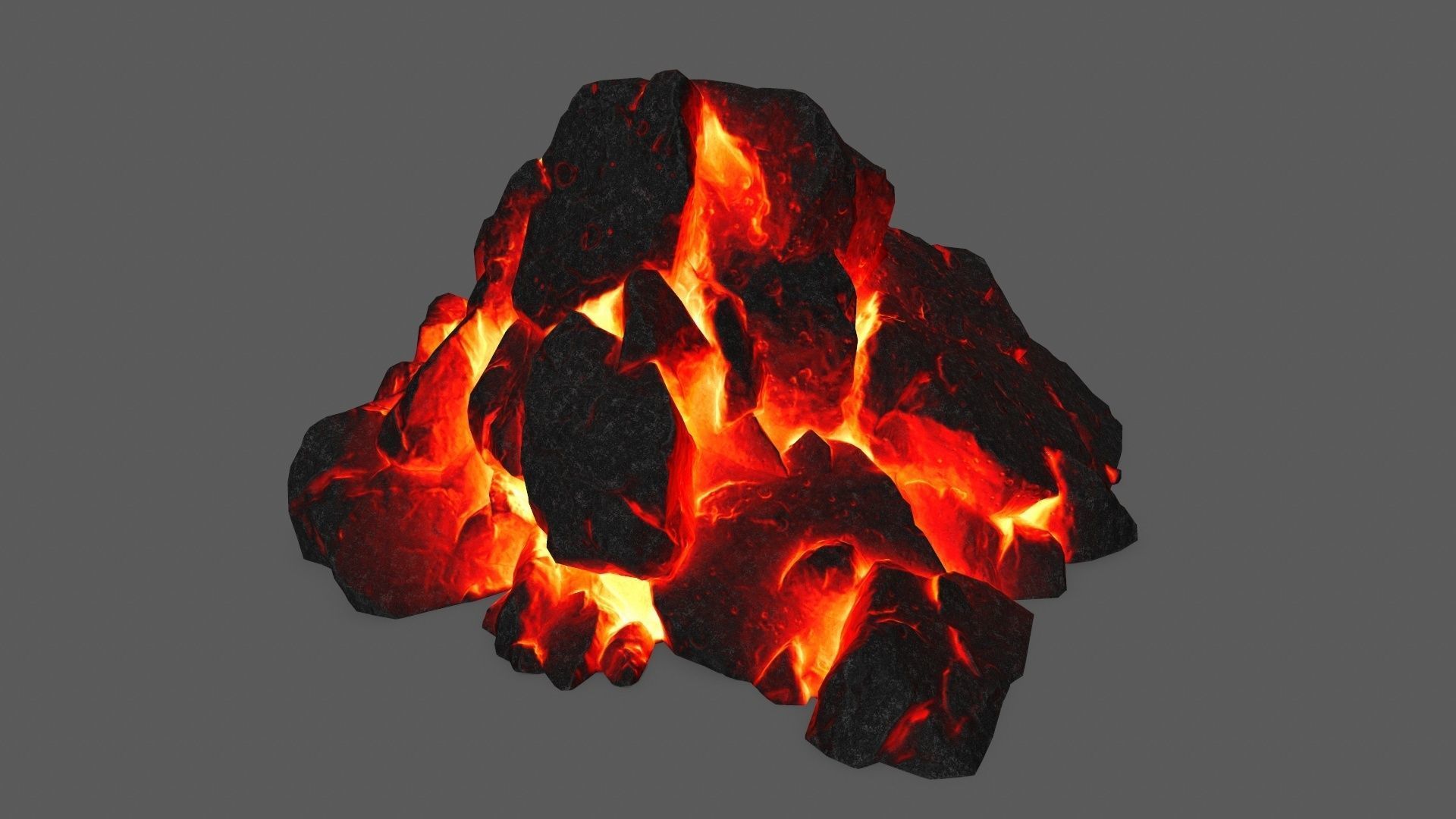 rocks piece of coal Low-poly 3D model_17