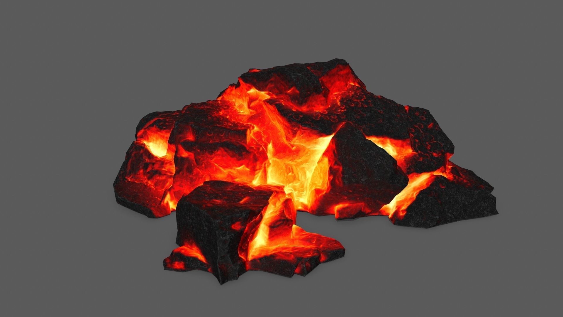 rocks piece of coal Low-poly 3D model_4