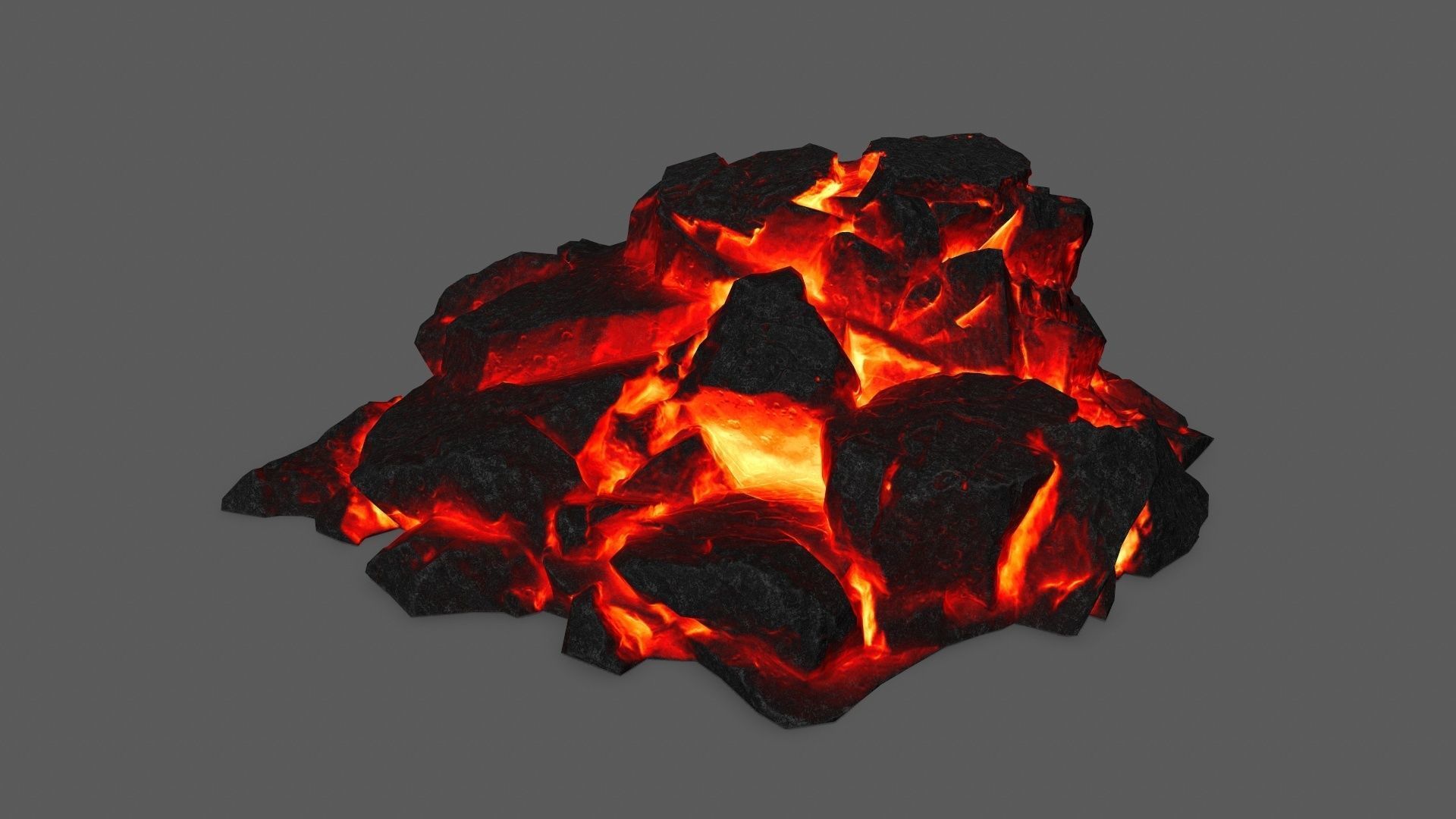 rocks piece of coal Low-poly 3D model_26