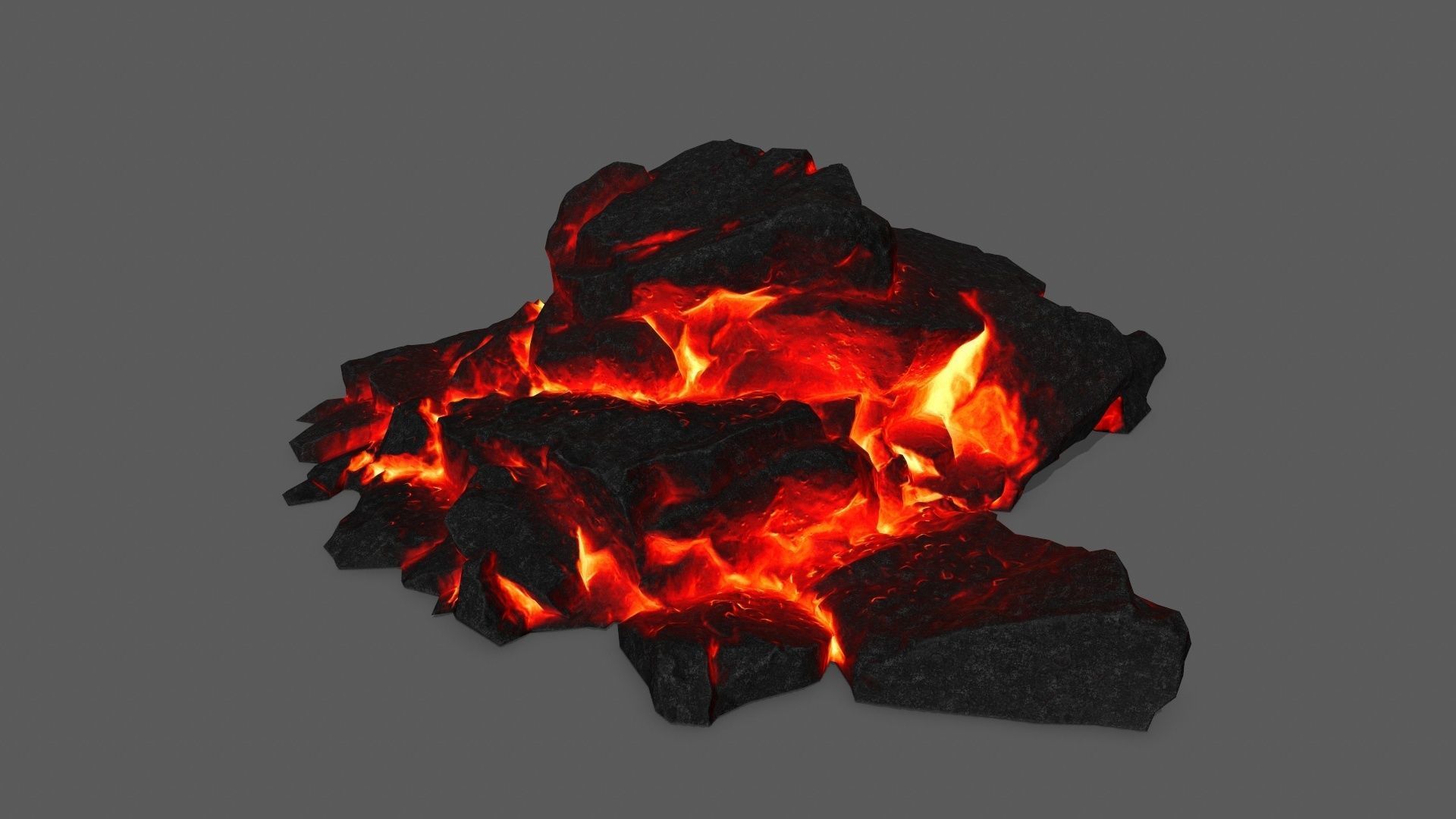 rocks piece of coal Low-poly 3D model_22