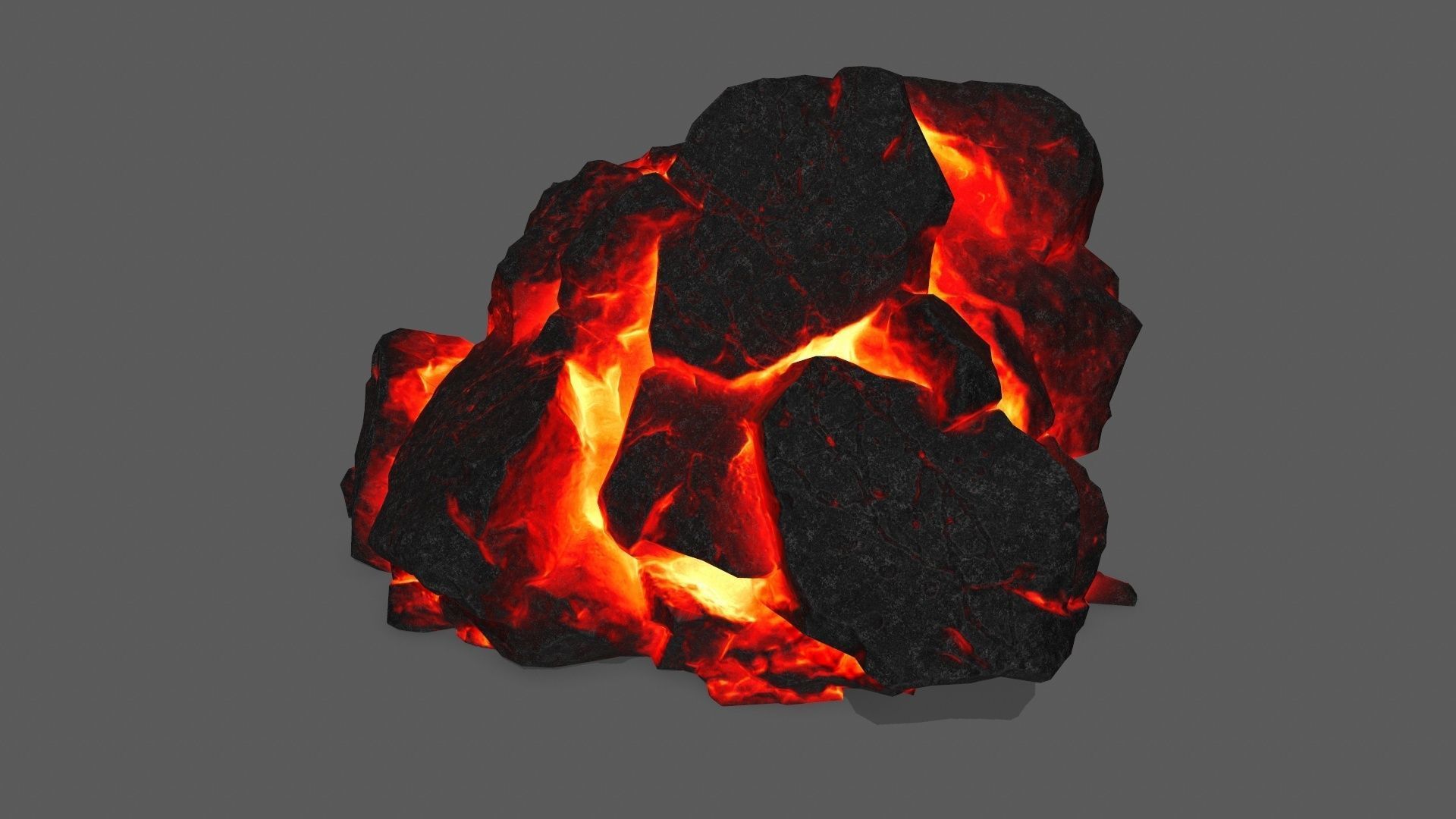 rocks piece of coal Low-poly 3D model_15