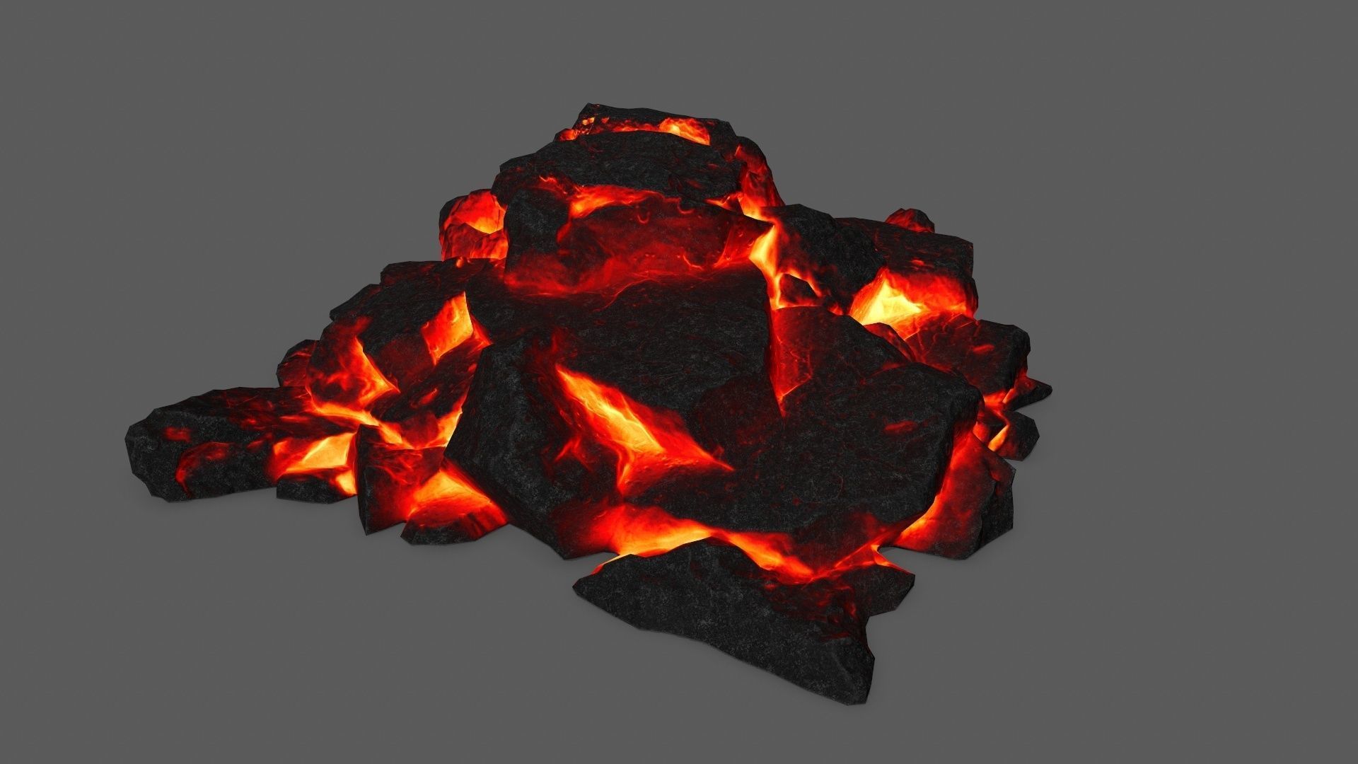 rocks piece of coal Low-poly 3D model_27