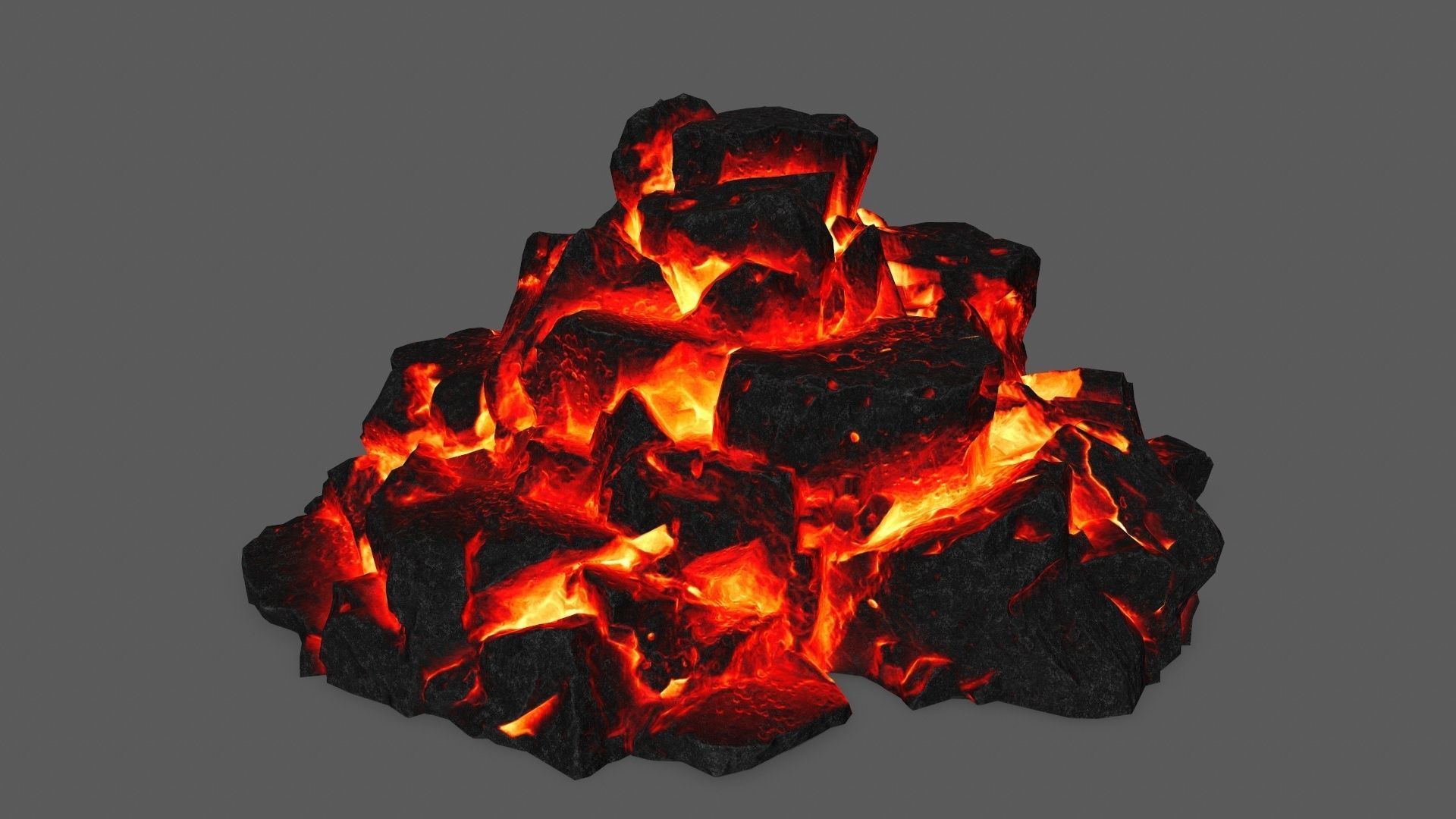 rocks piece of coal Low-poly 3D model_9