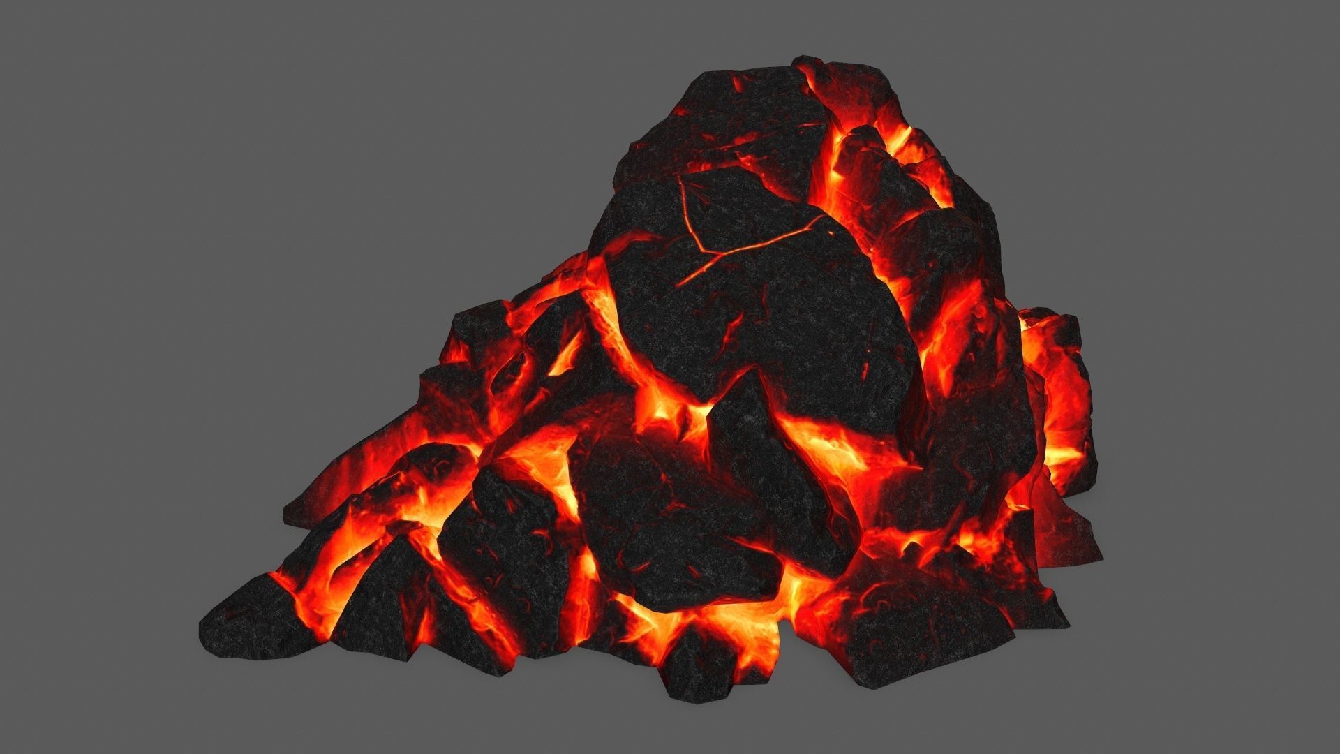 rocks piece of coal Low-poly 3D model_18