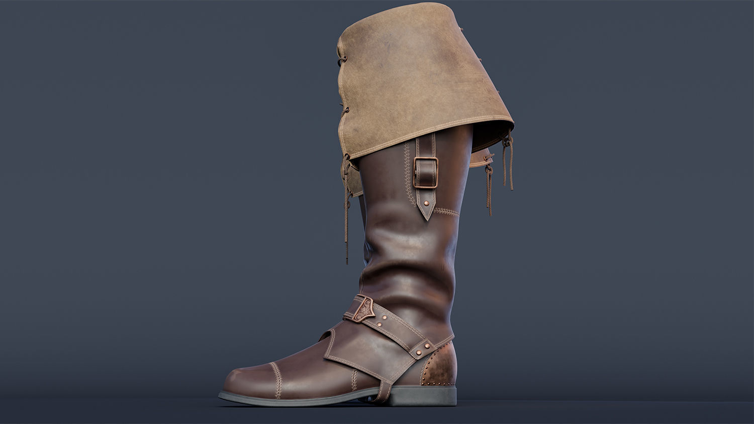 Boots Low-poly 3D model_7