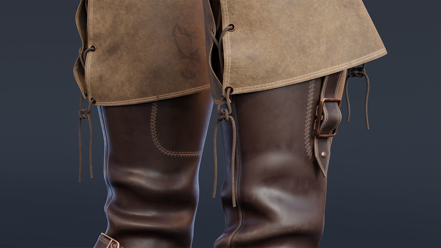 Boots Low-poly 3D model_2