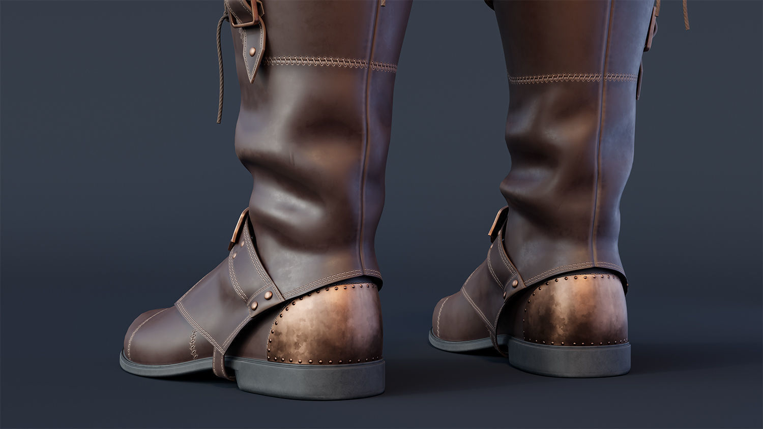 Boots Low-poly 3D model_3