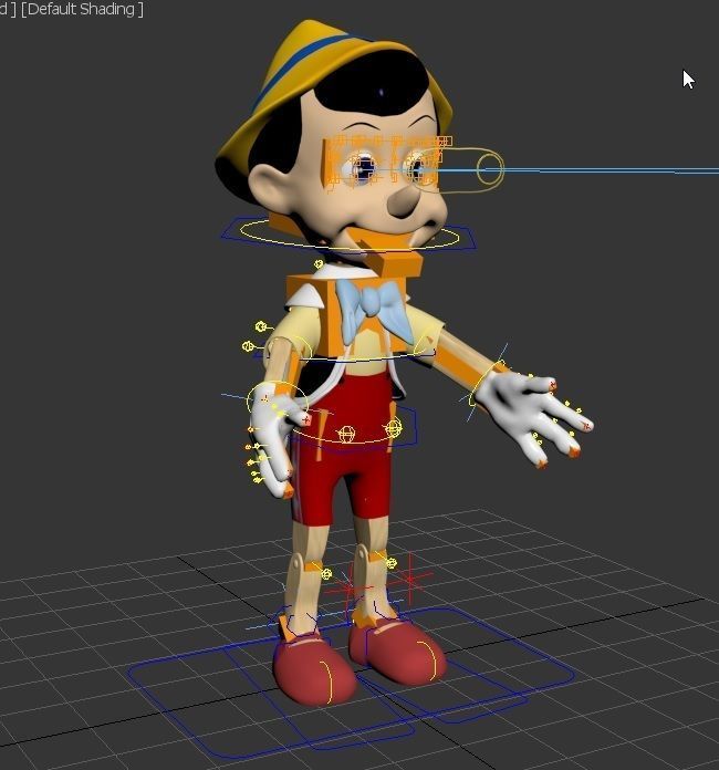 Disney Pinocchio 3D model Rigged in 3Ds Max Low-poly 3D model_3