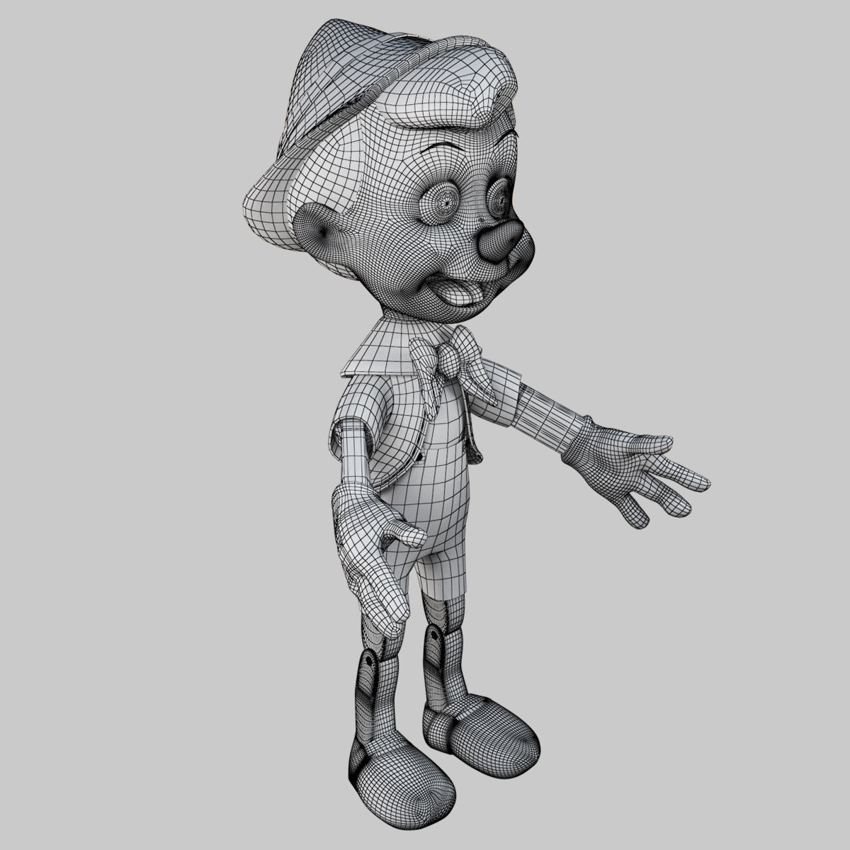 Disney Pinocchio 3D model Rigged in 3Ds Max Low-poly 3D model_2