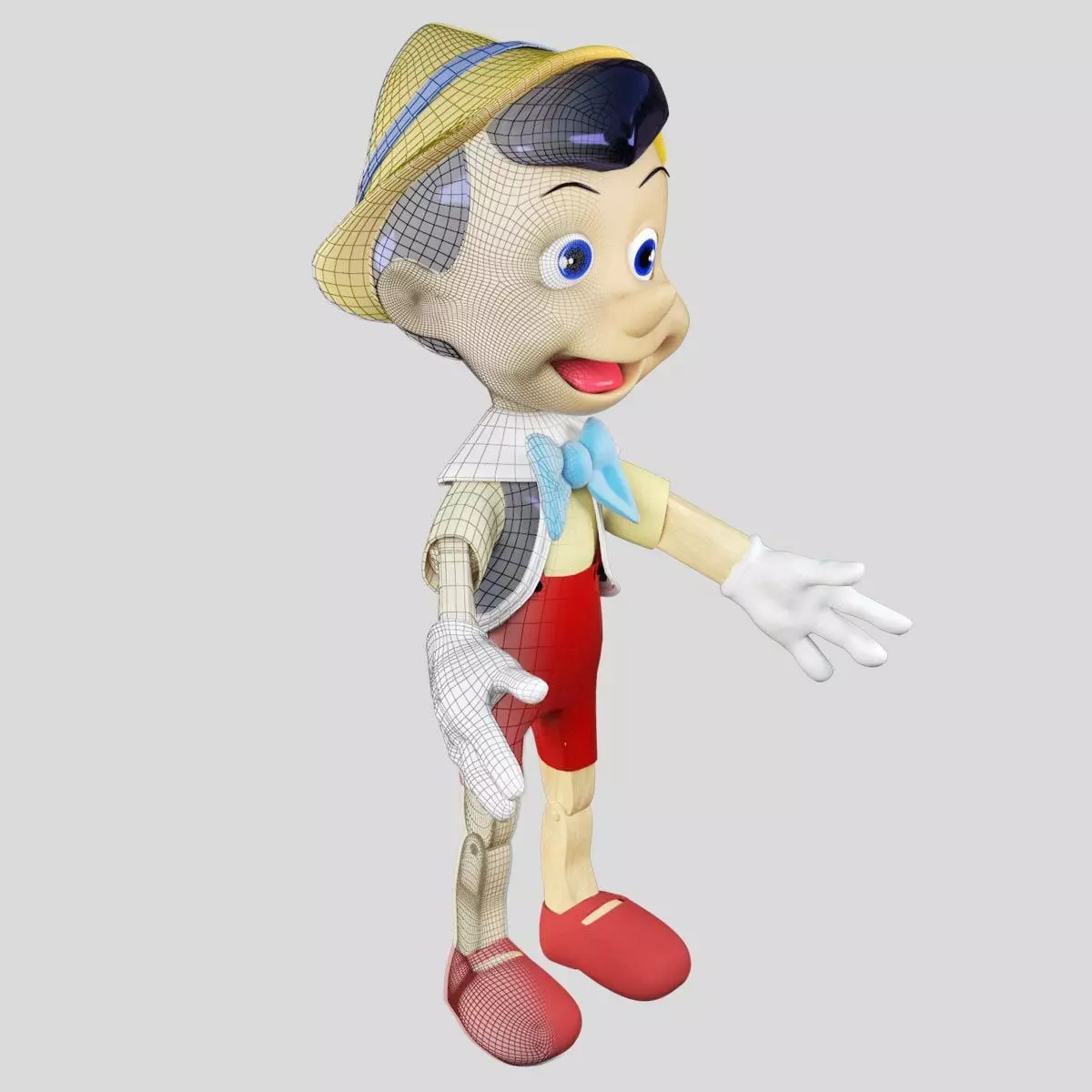 Disney Pinocchio 3D model Rigged in 3Ds Max Low-poly 3D model_0
