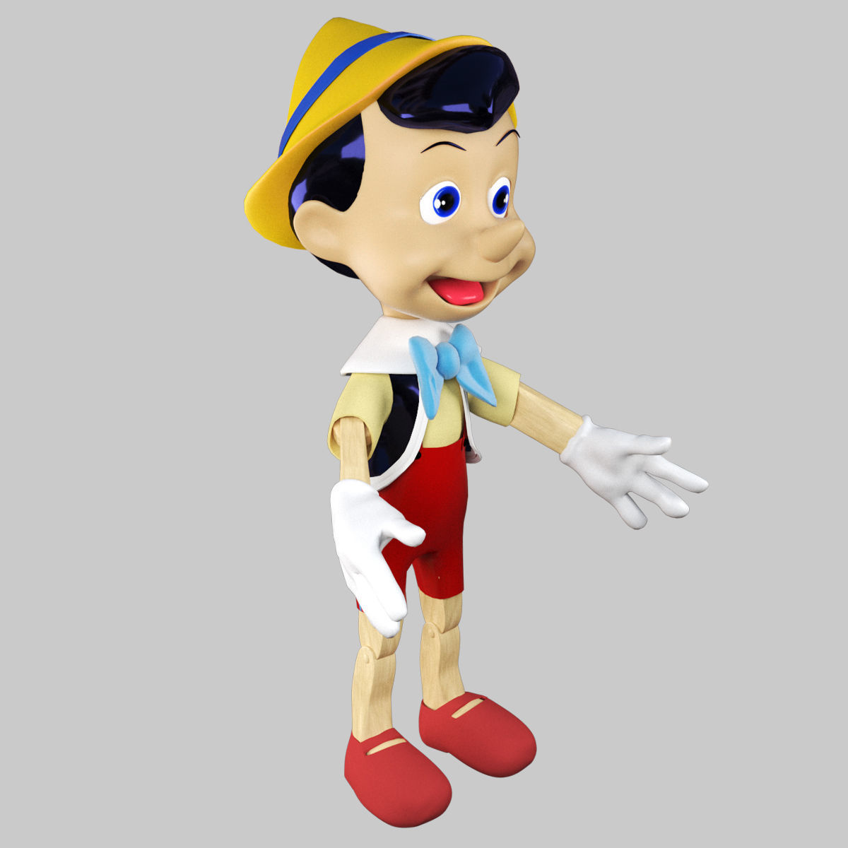 Disney Pinocchio 3D model Rigged in 3Ds Max Low-poly 3D model_1