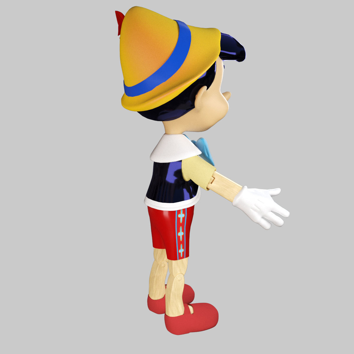 Disney Pinocchio 3D model Rigged in 3Ds Max Low-poly 3D model_7