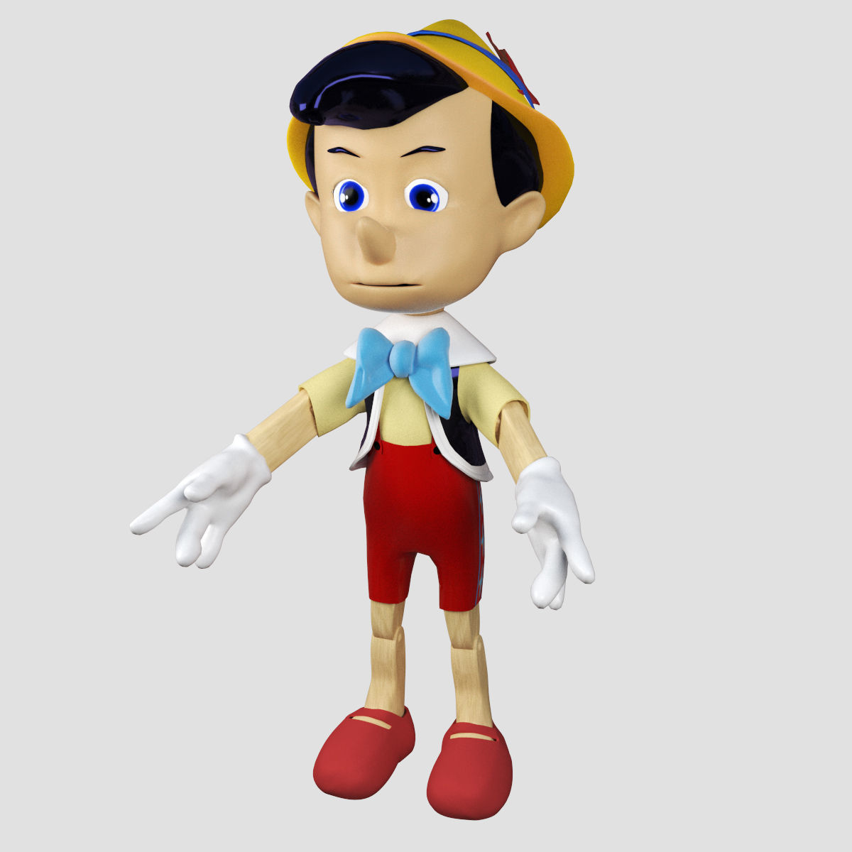 Disney Pinocchio 3D model Rigged in 3Ds Max Low-poly 3D model_4