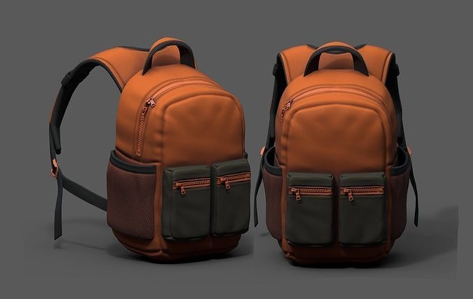 Backpack Camping Generic Color 3d human baggage  Low-poly 3D model