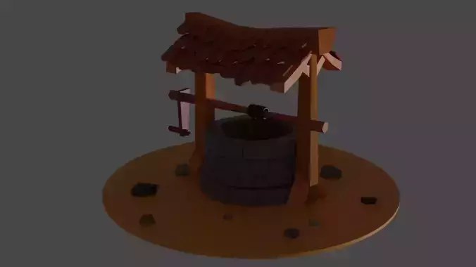 Low poly water well