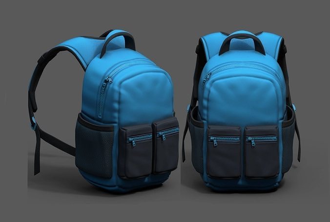 Backpack Camping Generic military baggage bag human  Low-poly 3D model