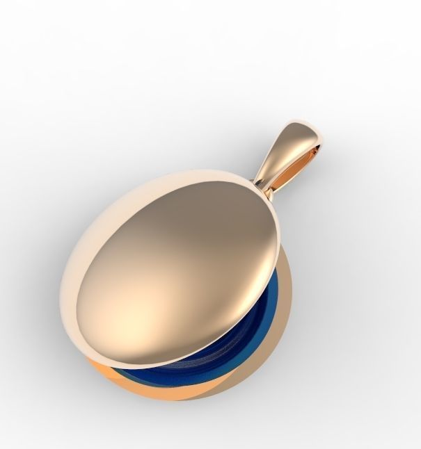 medallion round locket gold and gold 3D print model_6