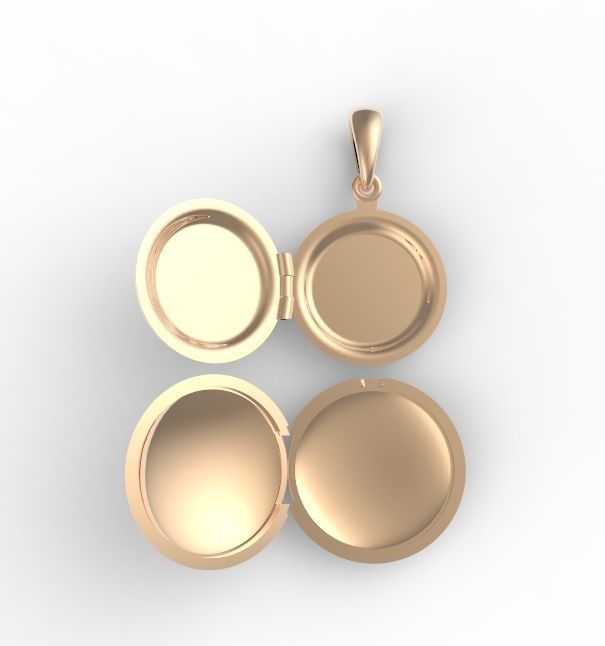medallion round locket gold and gold 3D print model_7