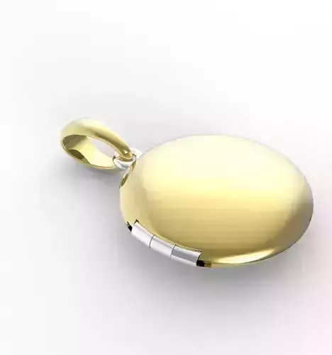 medallion round locket gold and gold 3D print model