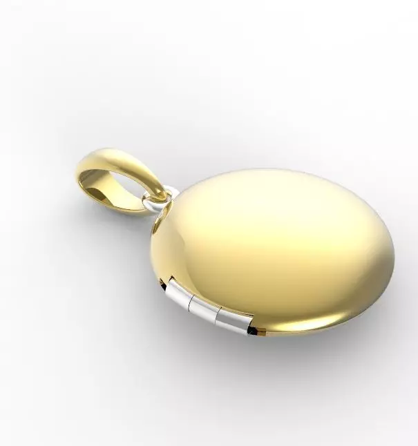 medallion round locket gold and gold 3D print model_0