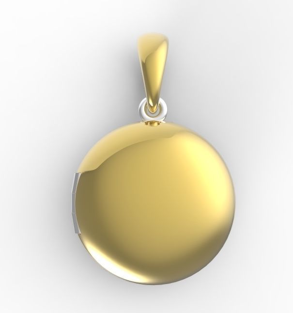 medallion round locket gold and gold 3D print model_1
