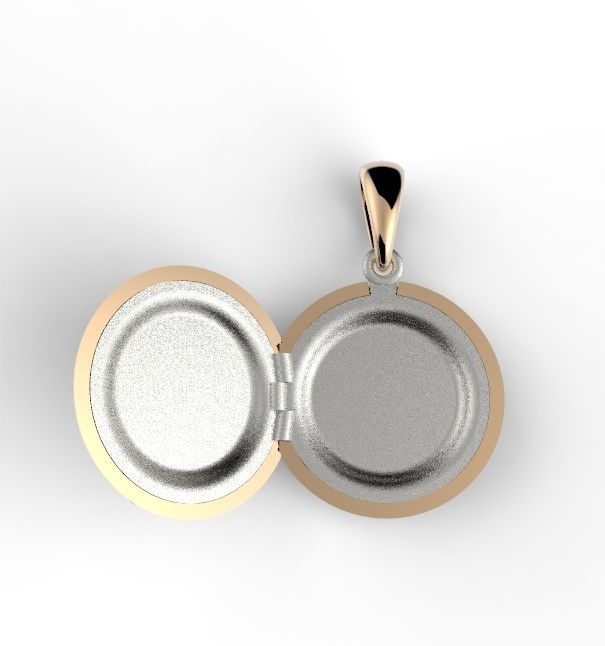 medallion round locket gold and gold 3D print model_5