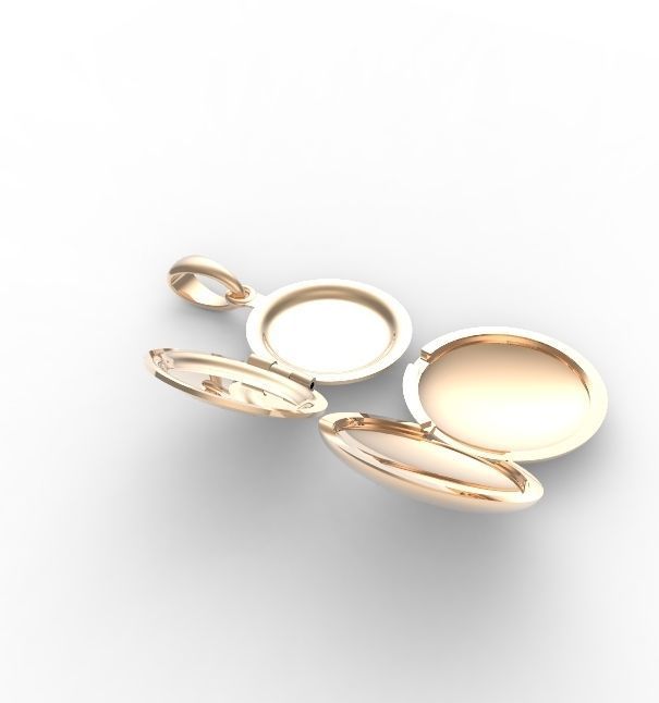medallion round locket gold and gold 3D print model_9