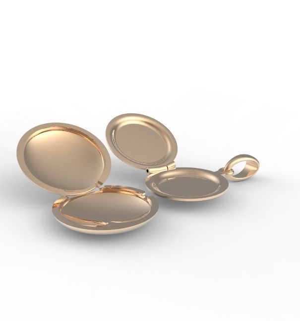 medallion round locket gold and gold 3D print model_8