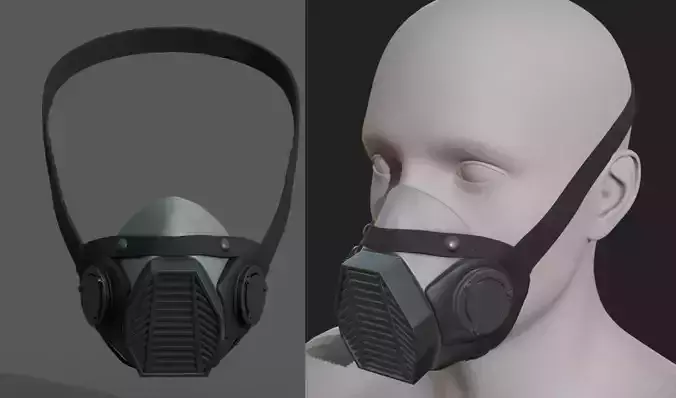 Gas mask helmet 3d model military combat fantasy 