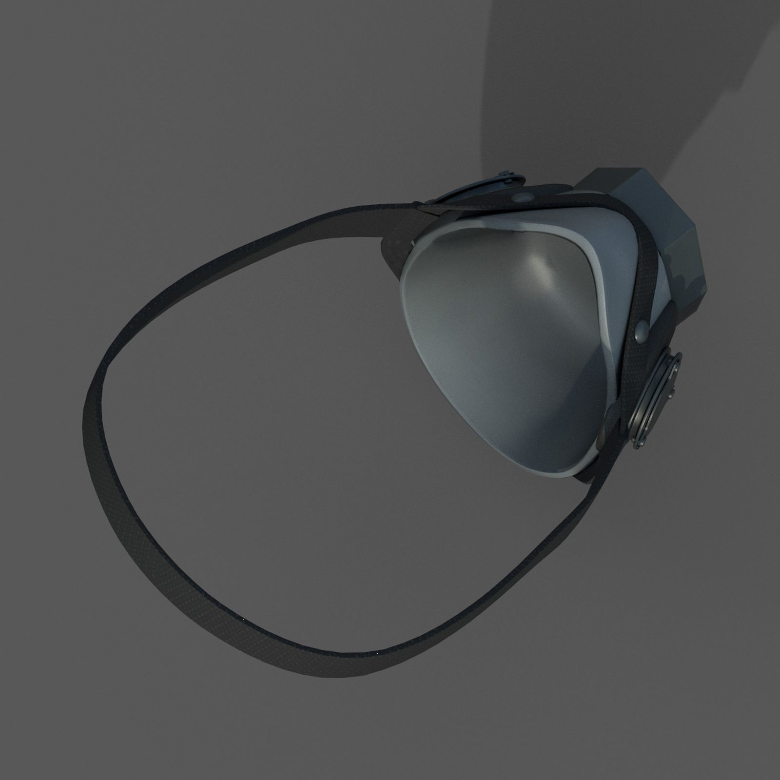 Gas mask helmet 3d model military combat fantasy Low-poly 3D model_5