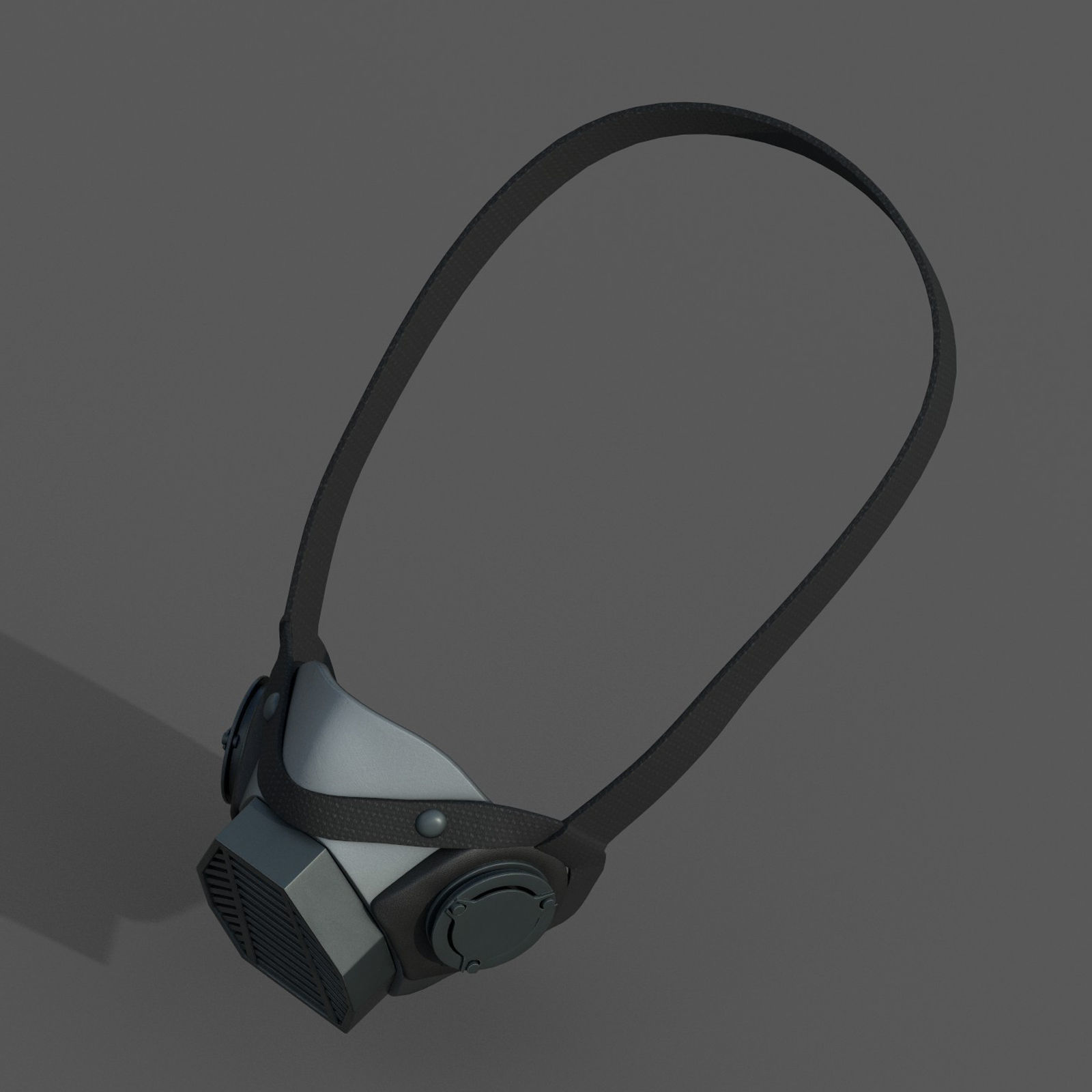 Gas mask helmet 3d model military combat fantasy Low-poly 3D model_6